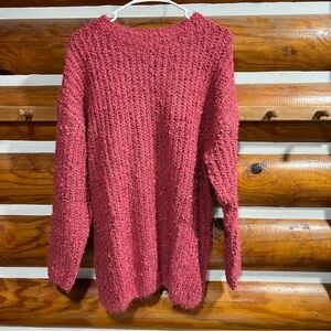 Zenana Outfitters Textured Pink Sweater